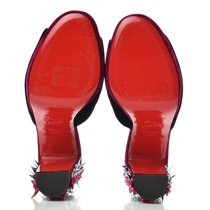 Christian Louboutin Velvet Donaflor 100 Platform Slide Sandals 36.5 Figue 5 of 9