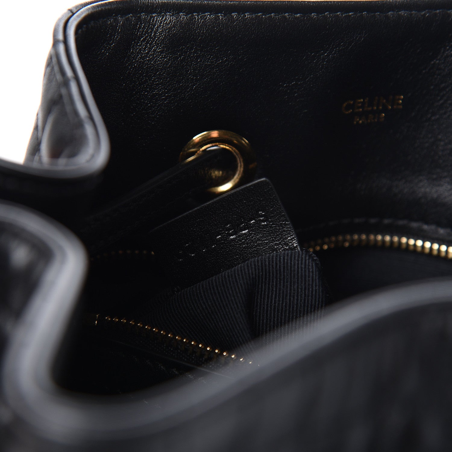 Celine Calfskin Quilted Small C Backpack Black 9 of 10