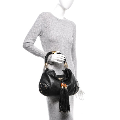 Gucci Calfskin Medium Indy Top Handle Hobo Black 2 of 6