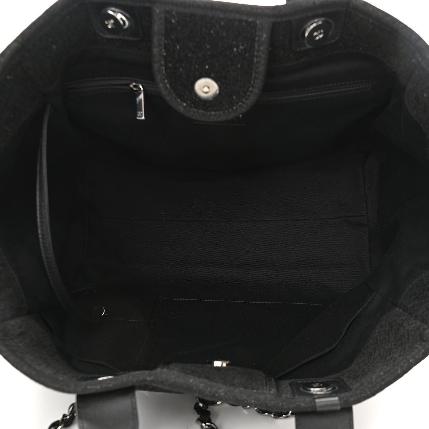 Lurex Boucle Medium Deauville Tote Black