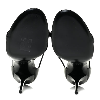 Saint Laurent Patent Cassandra 100 Ankle Strap Sandals 37.5 Black 5 of 12