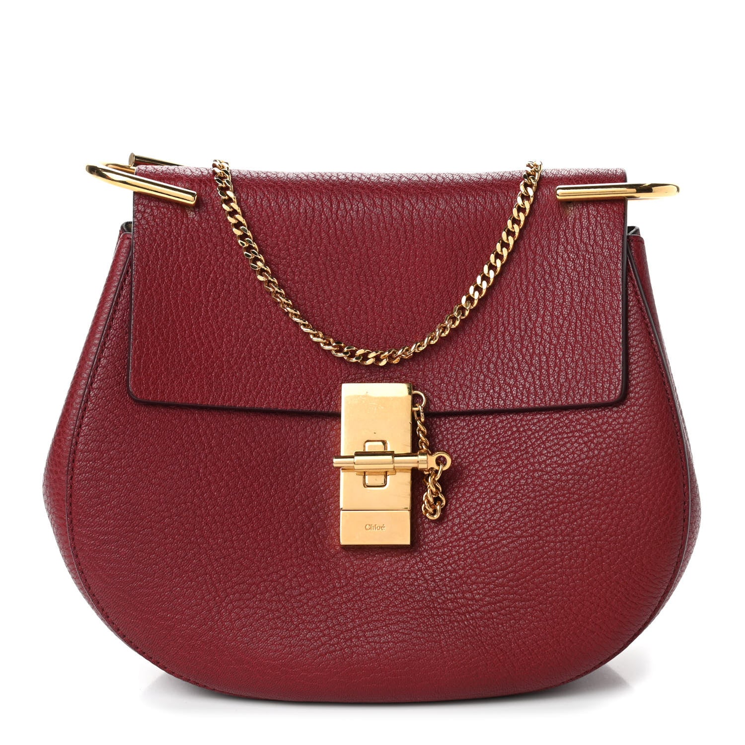 Chloe Grained Lambskin Drew Shoulder Bag Intense Red 1 of 4