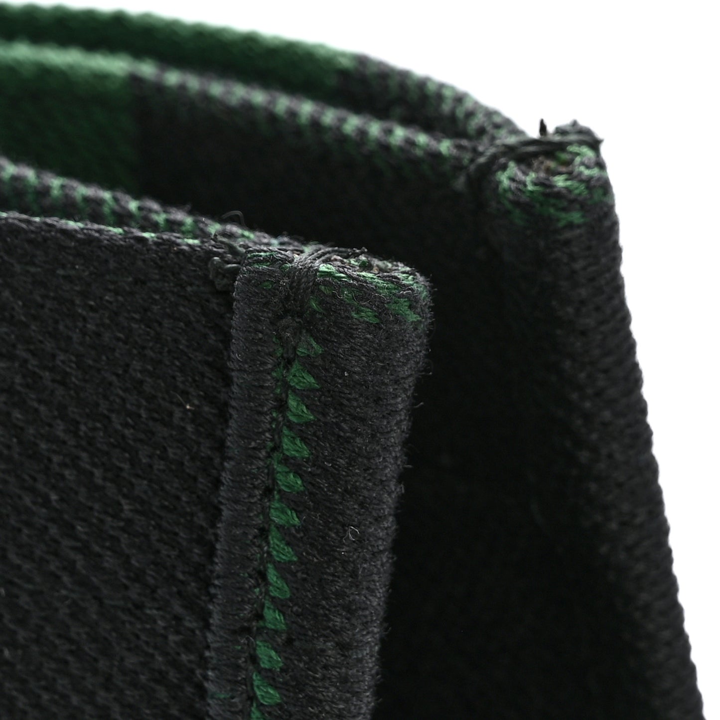 Canvas Embroidered Checkered Book Tote Black Green