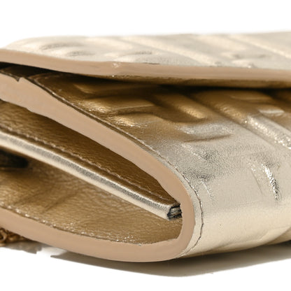 Fendi Vitello Catalan Mirror FF 1974 Embossed Continental Wallet on Chain Orochiaro 8 of 9