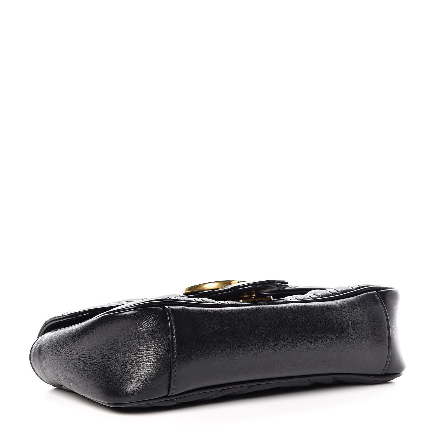 Gucci Calfskin Matelasse Mini GG Marmont Shoulder Bag Black 3 of 6