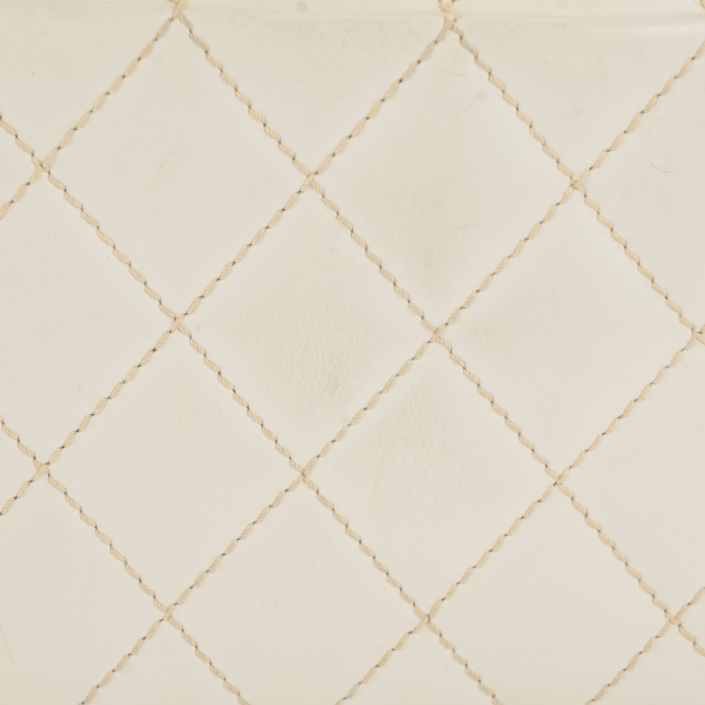 Calfskin Wild Stitch Surpique Top Handle Bag White
