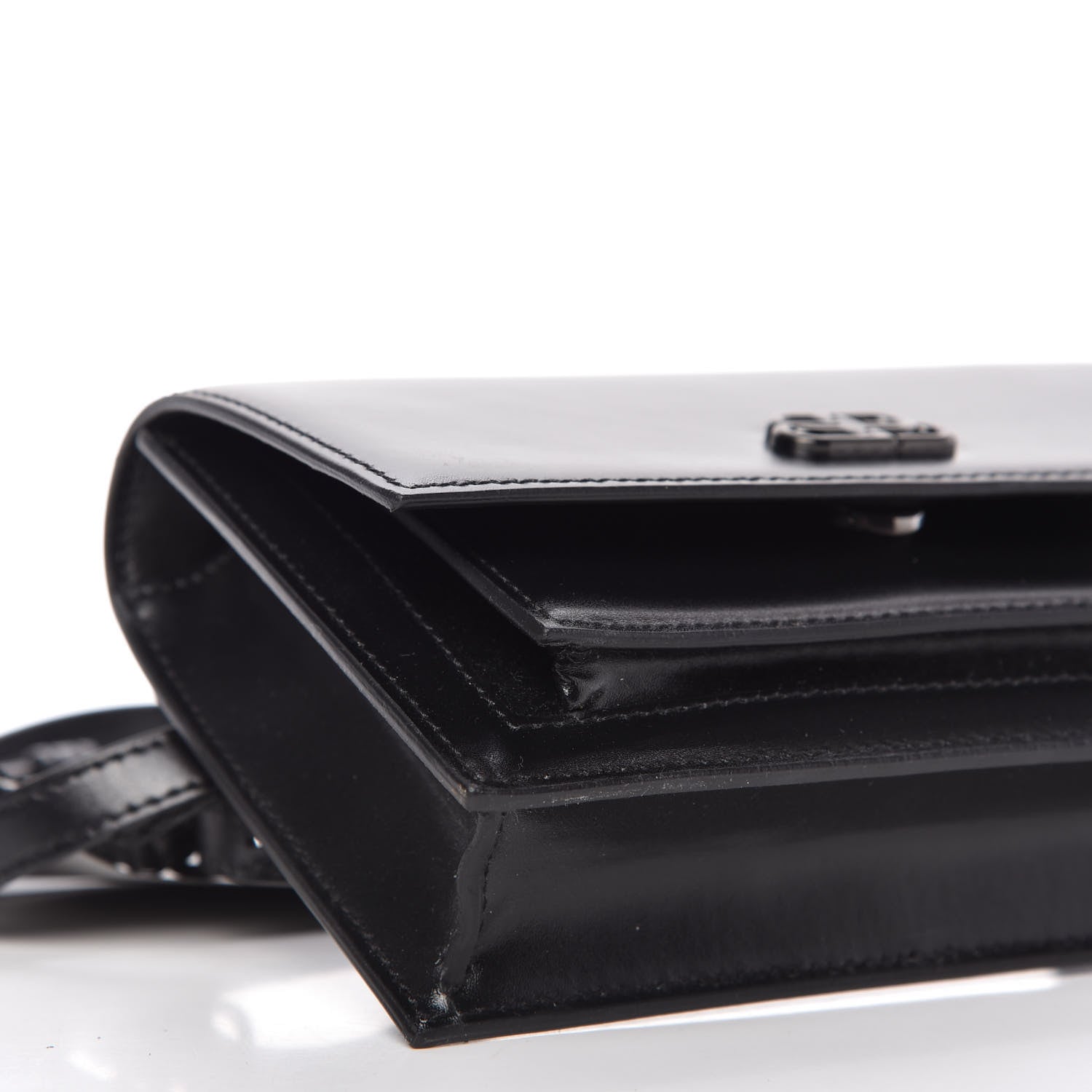 Balenciaga Shiny Box Calfskin Monochrome XS Sharp Belt Bag Black 5 of 7