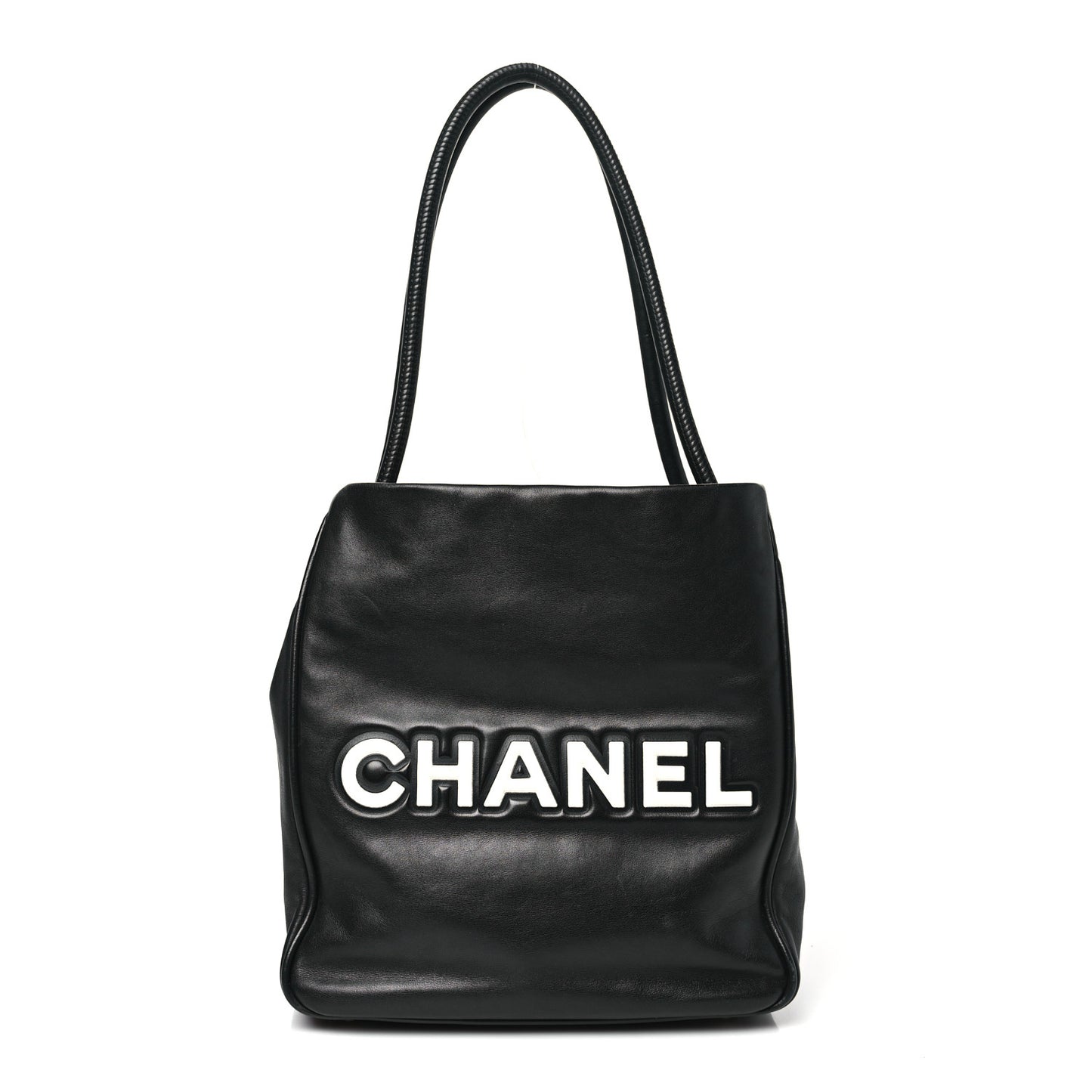 Lambskin Camellia Tote Black