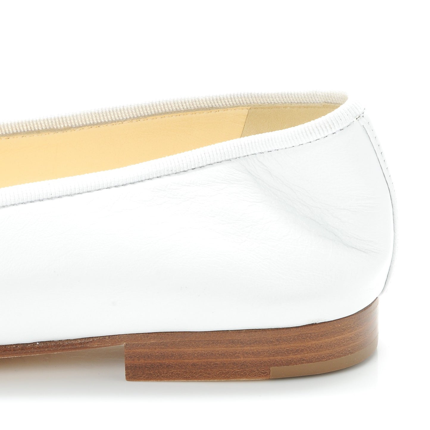 Lambskin Cap Toe Ballerina Flats 35 White Black
