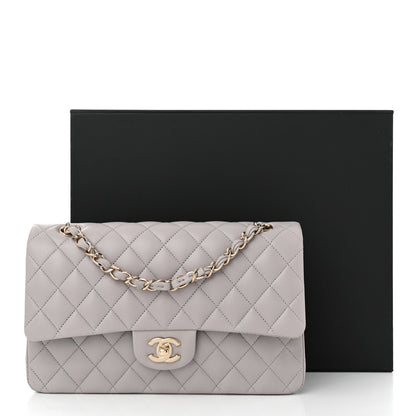 Chanel Lambskin Quilted Medium Double Flap Grey 11 of 11
