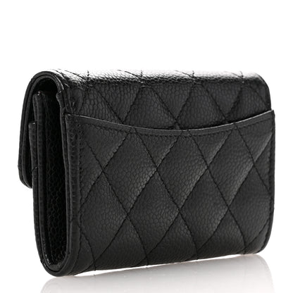 Chanel Caviar Quilted Flap Card Holder Wallet Black 3 of 9