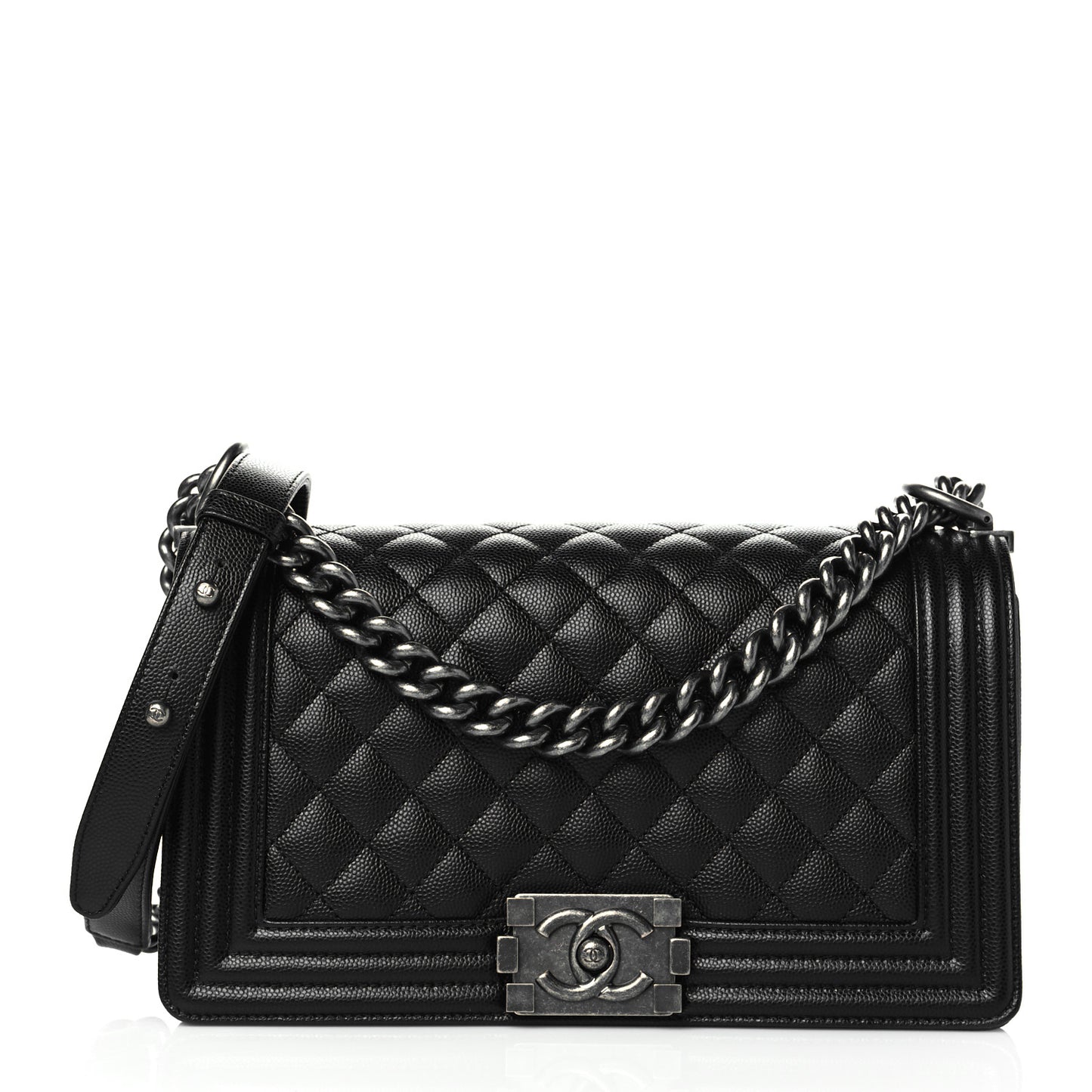 Caviar Quilted Medium Boy Flap Black