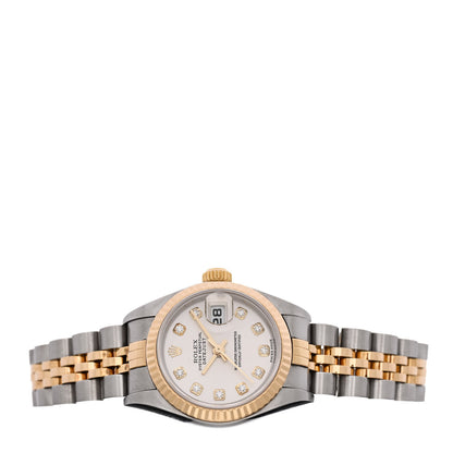 Rolex Stainless Steel 18K Yellow Gold Diamond 26mm Oyster Perpetual Datejust Watch Silver 79173 2 of 5