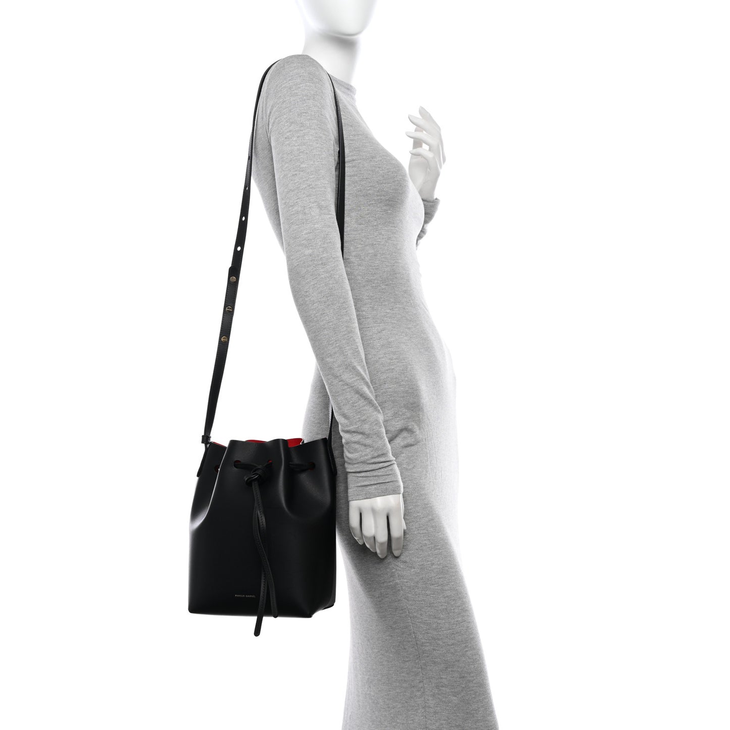 Calfskin Mini Bucket Bag Black Flamma