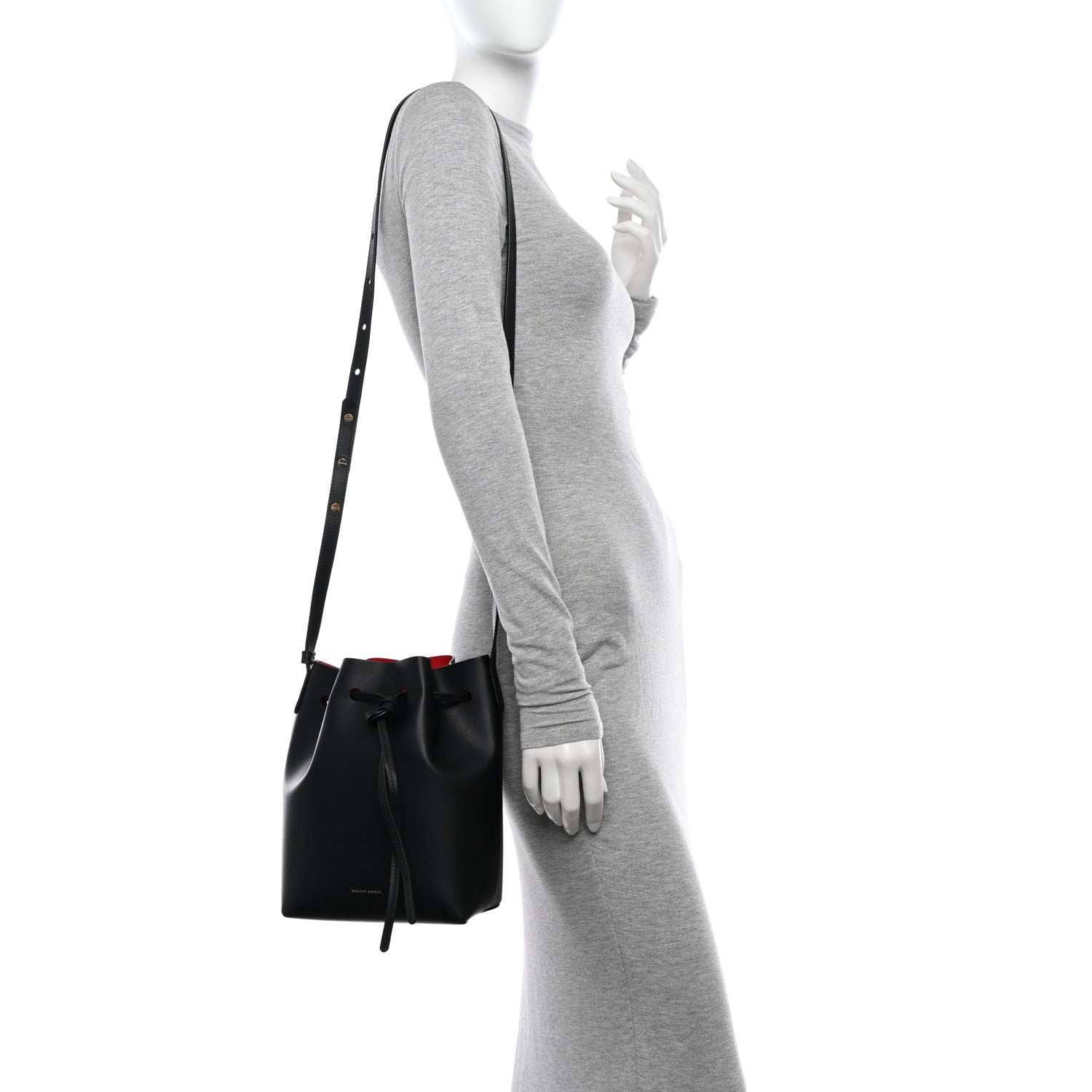 Mansur Gavriel Calfskin Mini Bucket Bag Black Flamma 2 of 10
