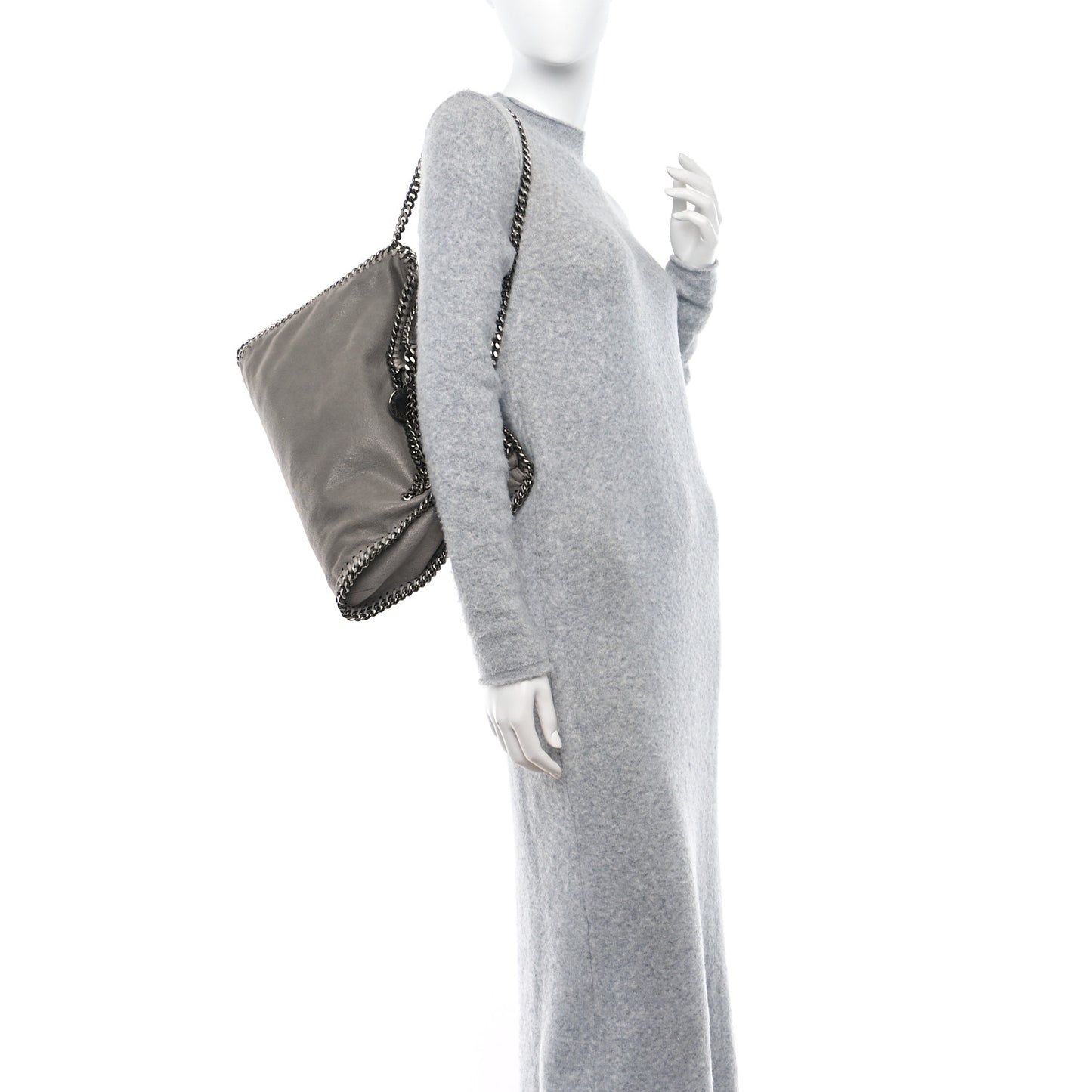 Shaggy Deer Falabella Fold Over Tote Grey