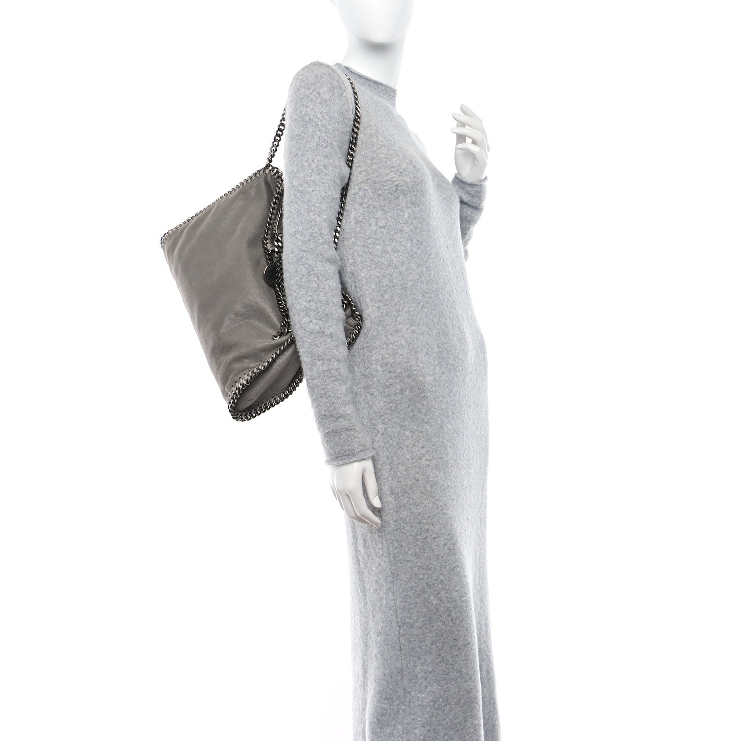 Stella McCartney Shaggy Deer Falabella Fold Over Tote Grey 2 of 10