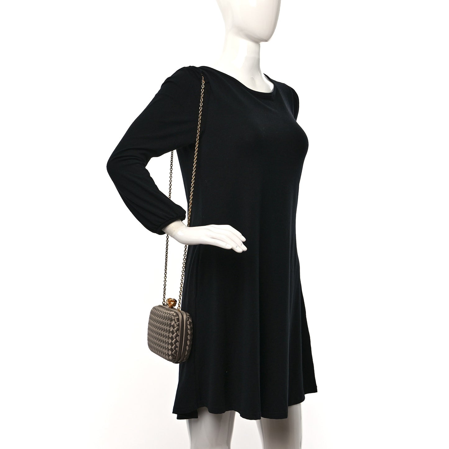 Satin Ayers Intrecciato Chain Knot Clutch