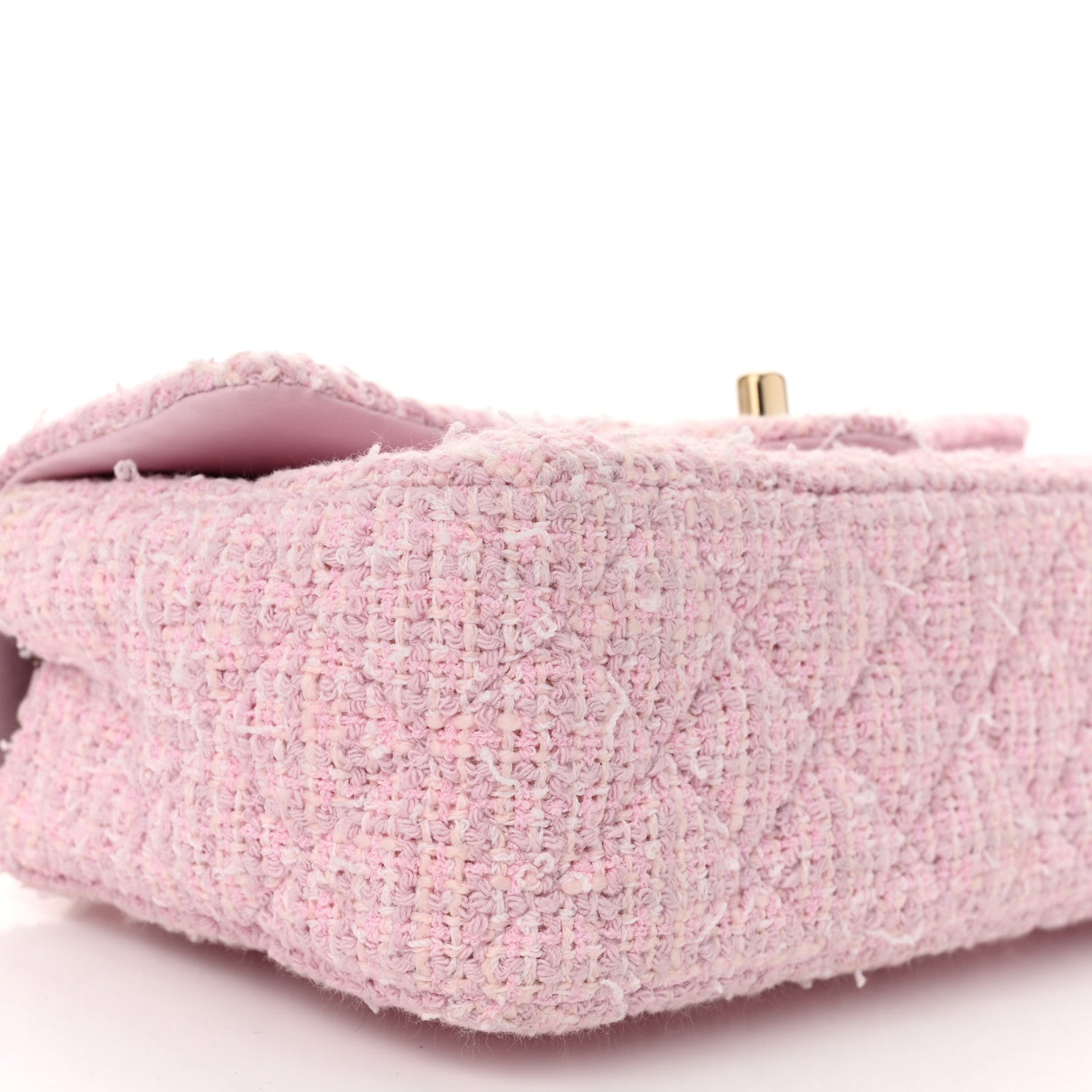 Chanel Tweed Quilted Mini Rectangular Flap Pink 9 of 10