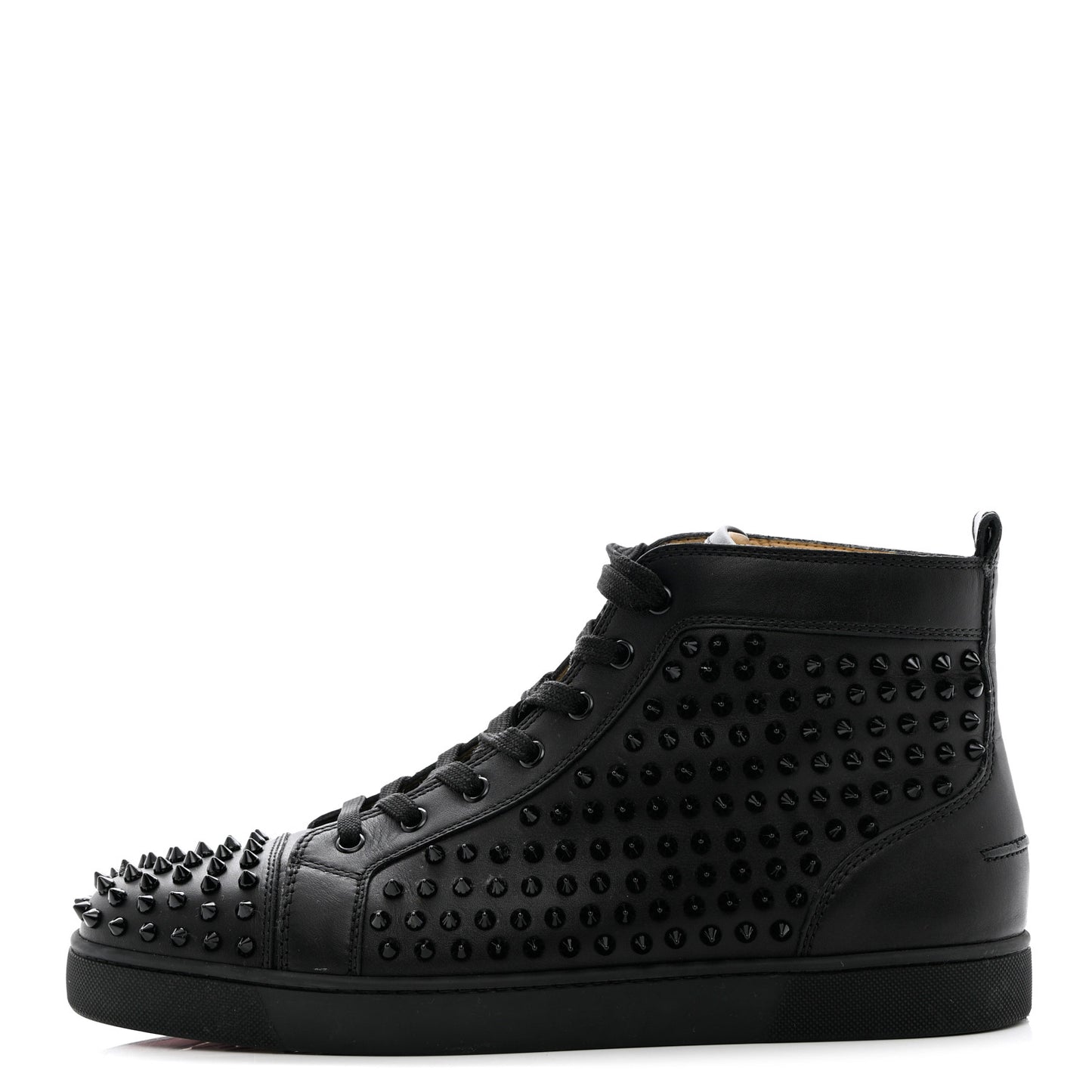 Calfskin Mens Louis Spikes Flat Sneakers 44.5 Black