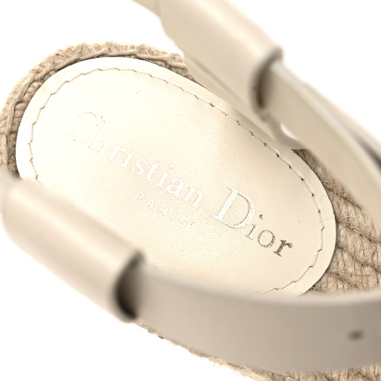 Calfskin D-Dior Espadrille Platform Sandals 40 Off White