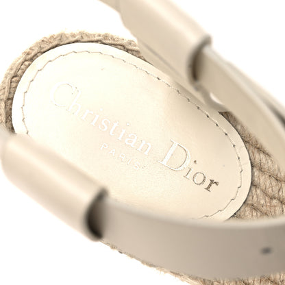 Christian Dior Calfskin D-Dior Espadrille Platform Sandals 40 Off White 9 of 11