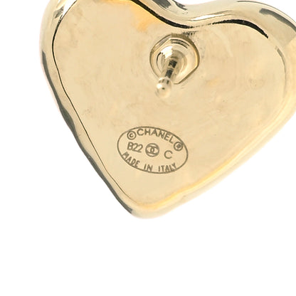 Chanel CC Heart Earrings Gold 3 of 3
