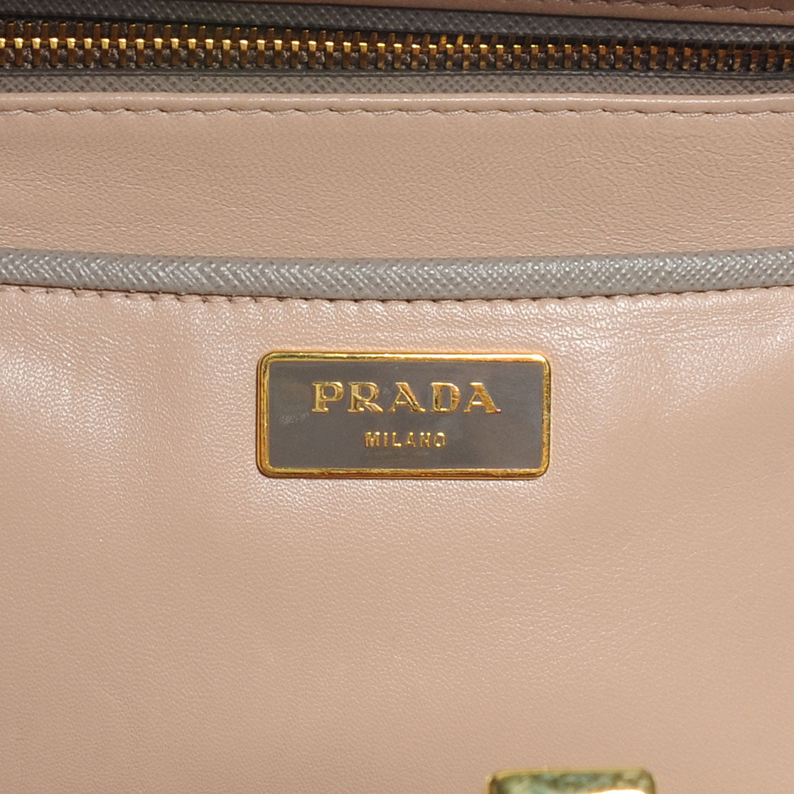 Prada Saffiano Lux Pyramid Bag Argilla 6 of 10