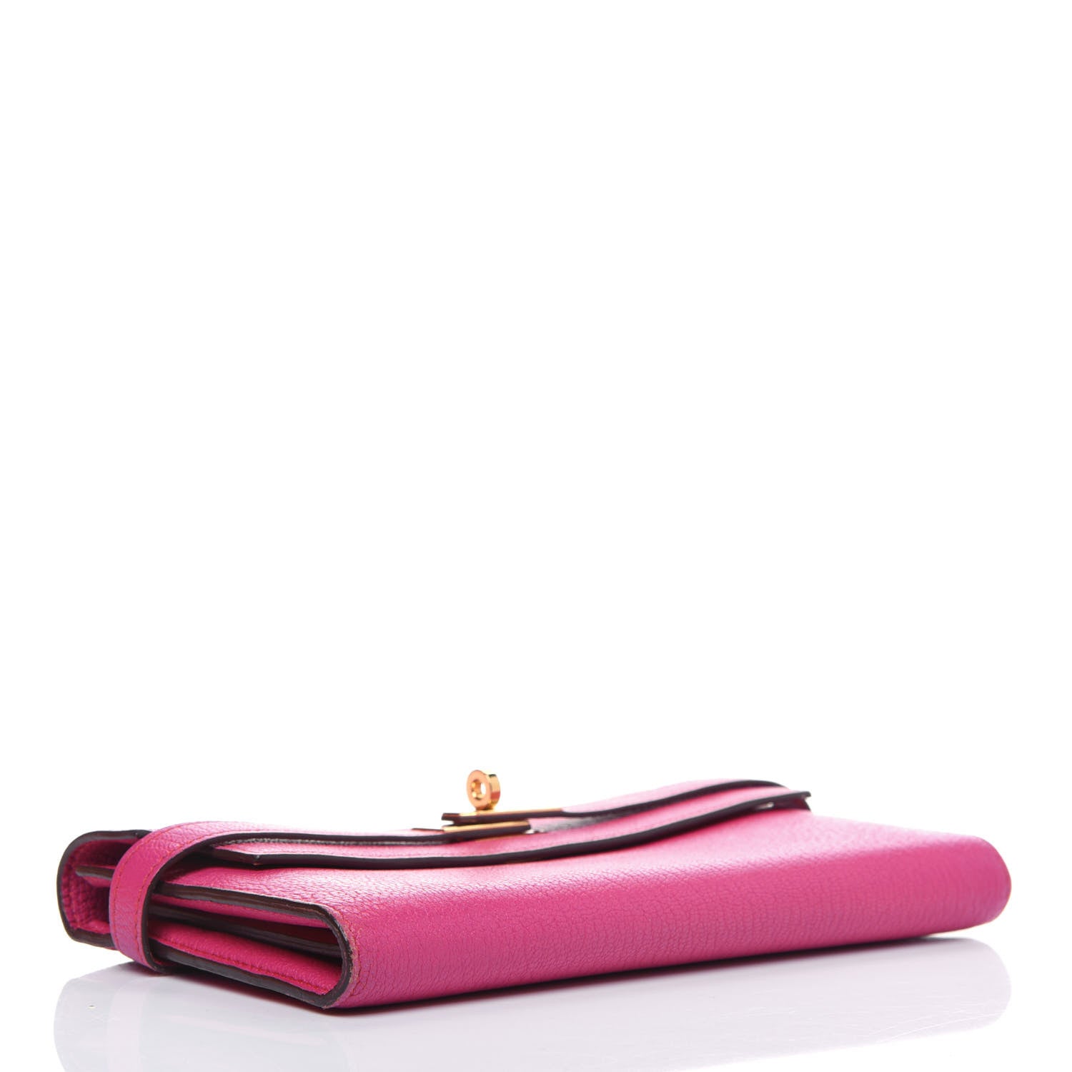 Hermes Chevre Mysore Kelly Longue Wallet Rose Shocking 4 of 21