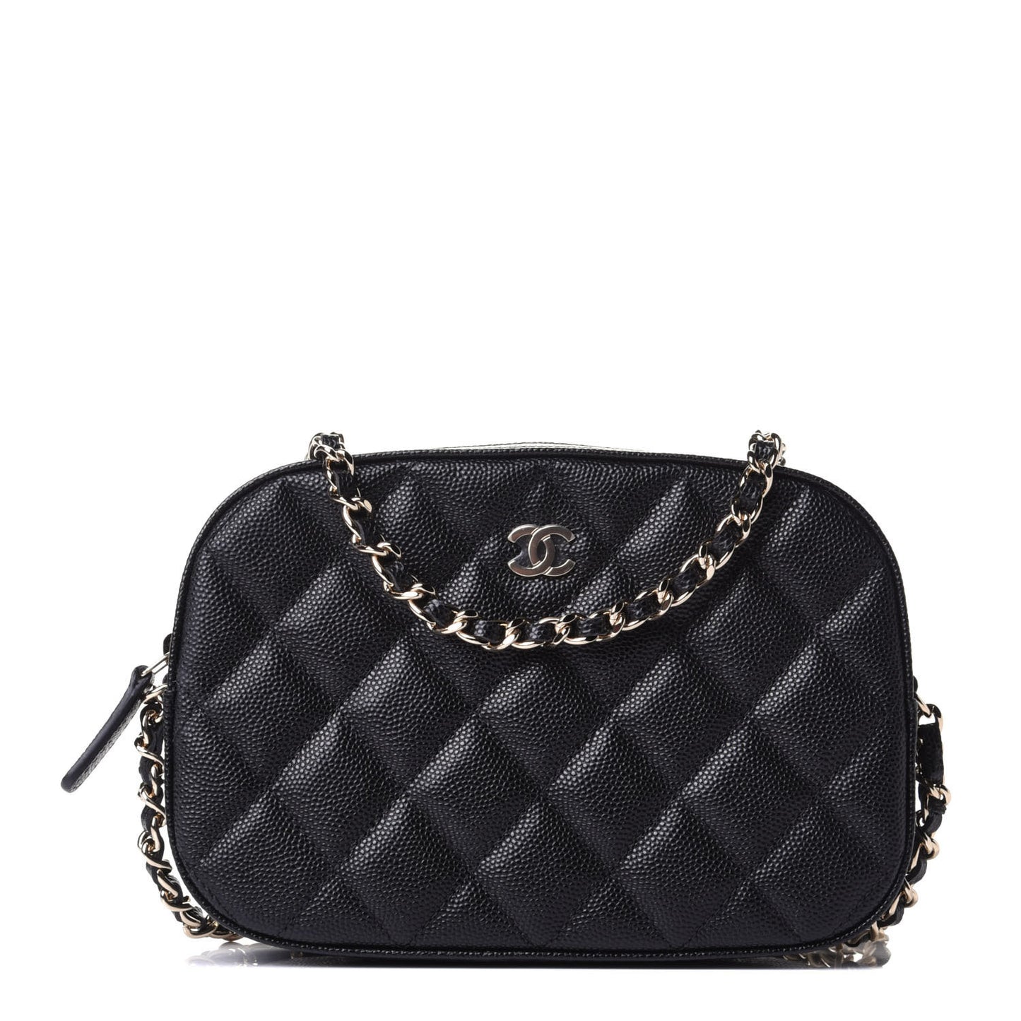 Caviar Quilted Vanity With Chain Black