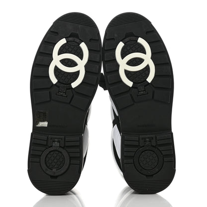 Chanel Calfskin Nylon Grosgrain CC Ankle Snow Boots 39.5 White Black 5 of 11