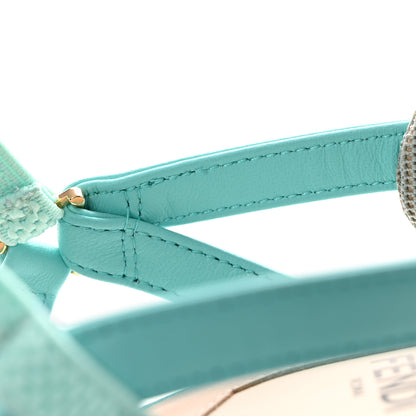 Fendi Organza Sequin Paillettes Colibri Lite 85mm Slingback Pumps 38.5 Nudo Blue Tiffany Blue 12 of 15