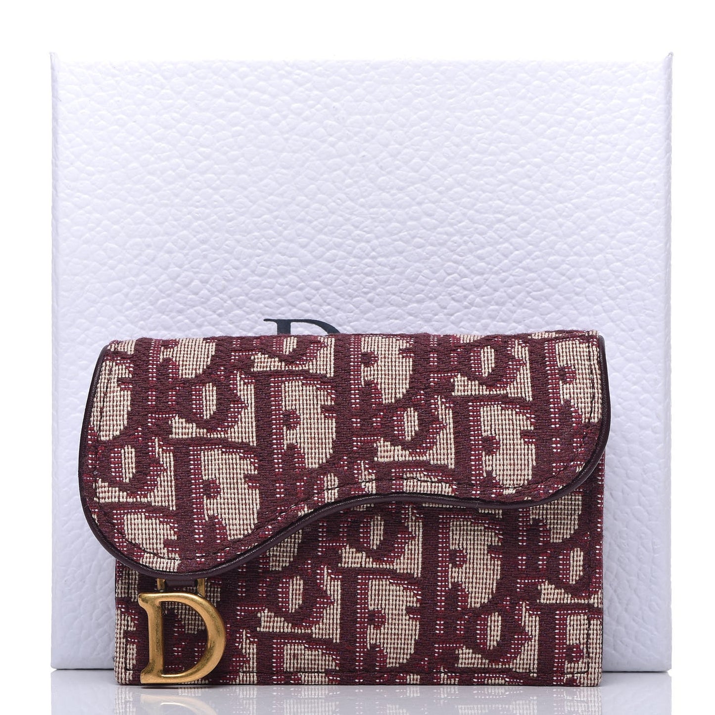 Oblique Saddle Card Holder Bordeaux