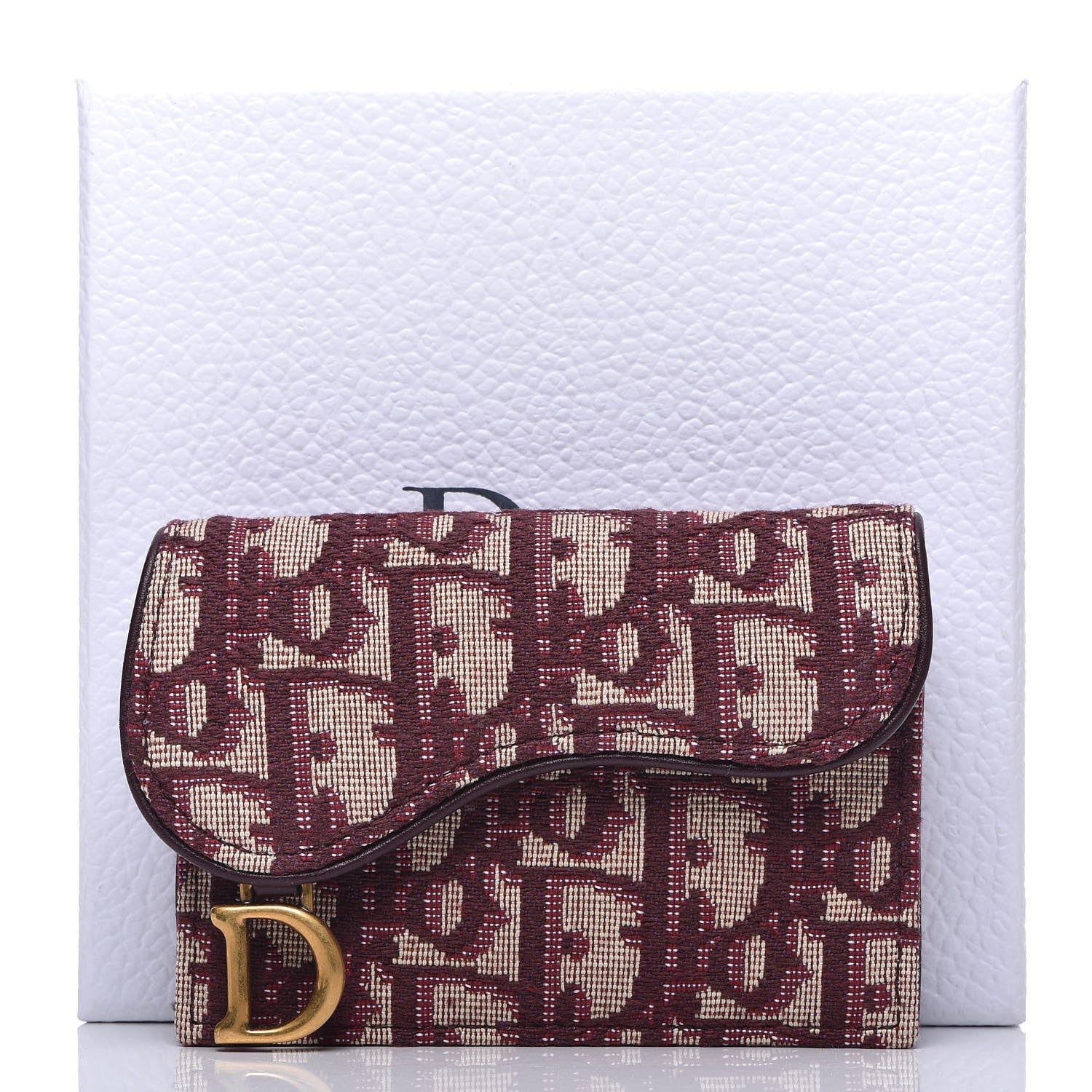 Christian Dior Oblique Saddle Card Holder Bordeaux 7 of 7