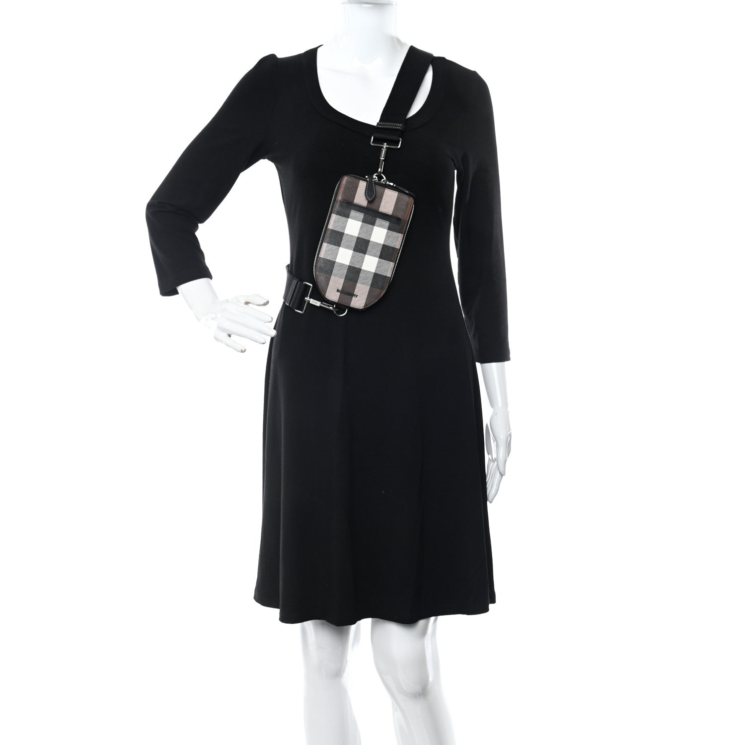 Burberry E-Canvas Giant Check Pouch Dark Birch 2 of 11