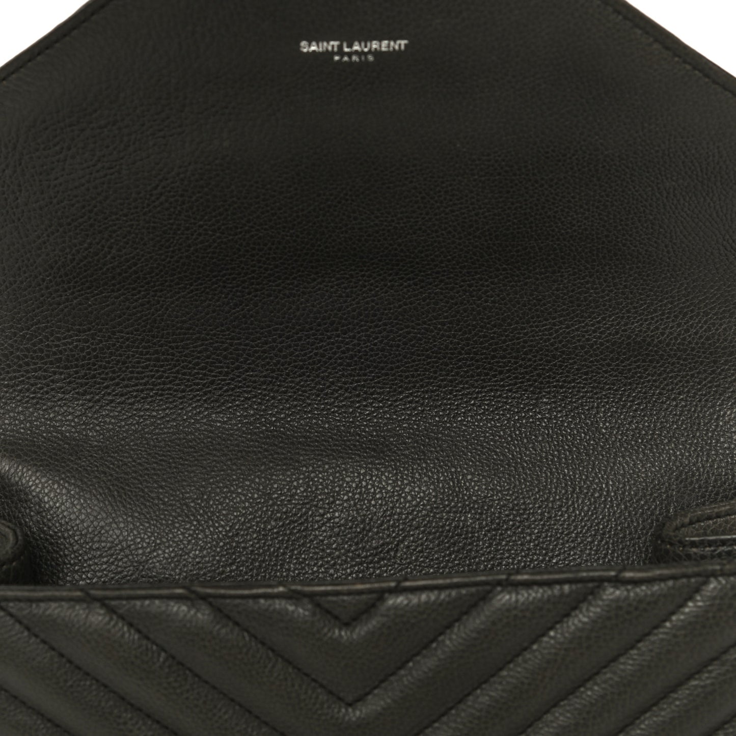 Sheepskin Matelasse Chevron Monogram Medium College Bag Asphalt