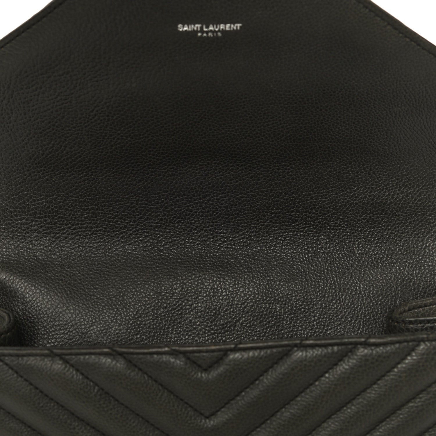 Saint Laurent Sheepskin Matelasse Chevron Monogram Medium College Bag Asphalt 7 of 12