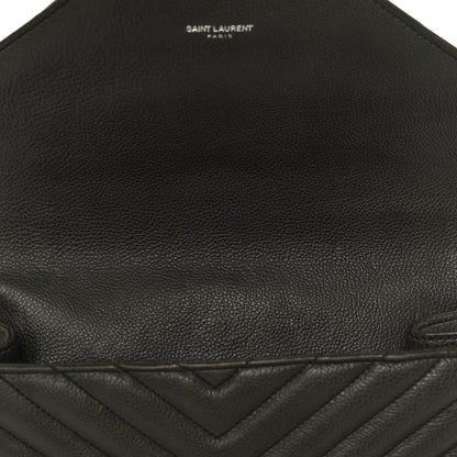 Saint Laurent Sheepskin Matelasse Chevron Monogram Medium College Bag Asphalt 7 of 12