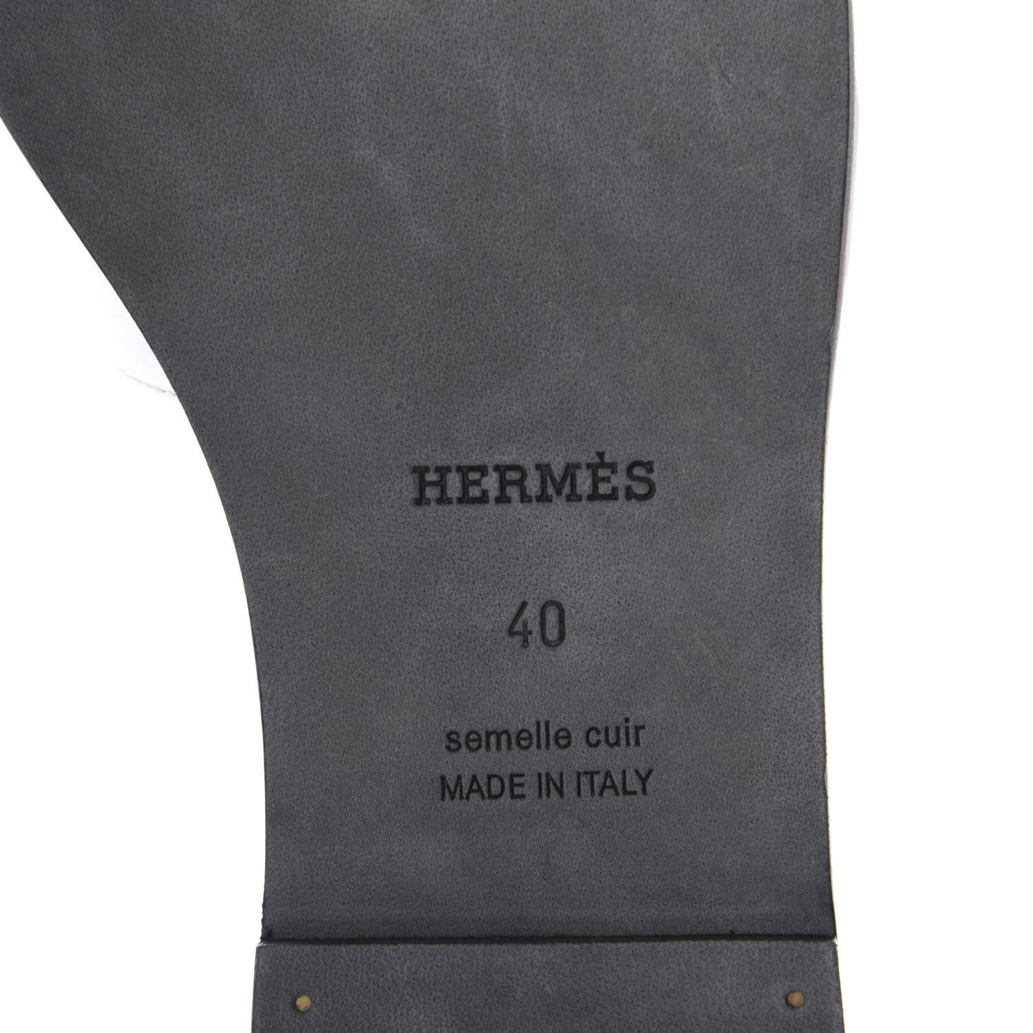 Hermes Box Calfskin Bois De Rose White Oran Sandals 40 White 9 of 10