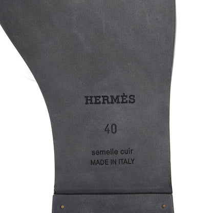 Hermes Box Calfskin Bois De Rose White Oran Sandals 40 White 9 of 10