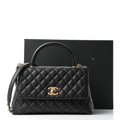 Chanel Caviar Quilted Small Coco Handle Flap Black 10 of 10