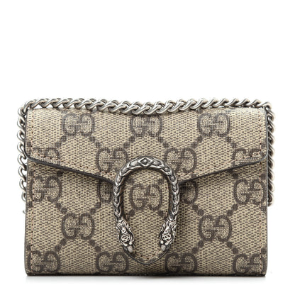 Gucci GG Supreme Monogram Dionysus Coin Purse Taupe 1 of 7