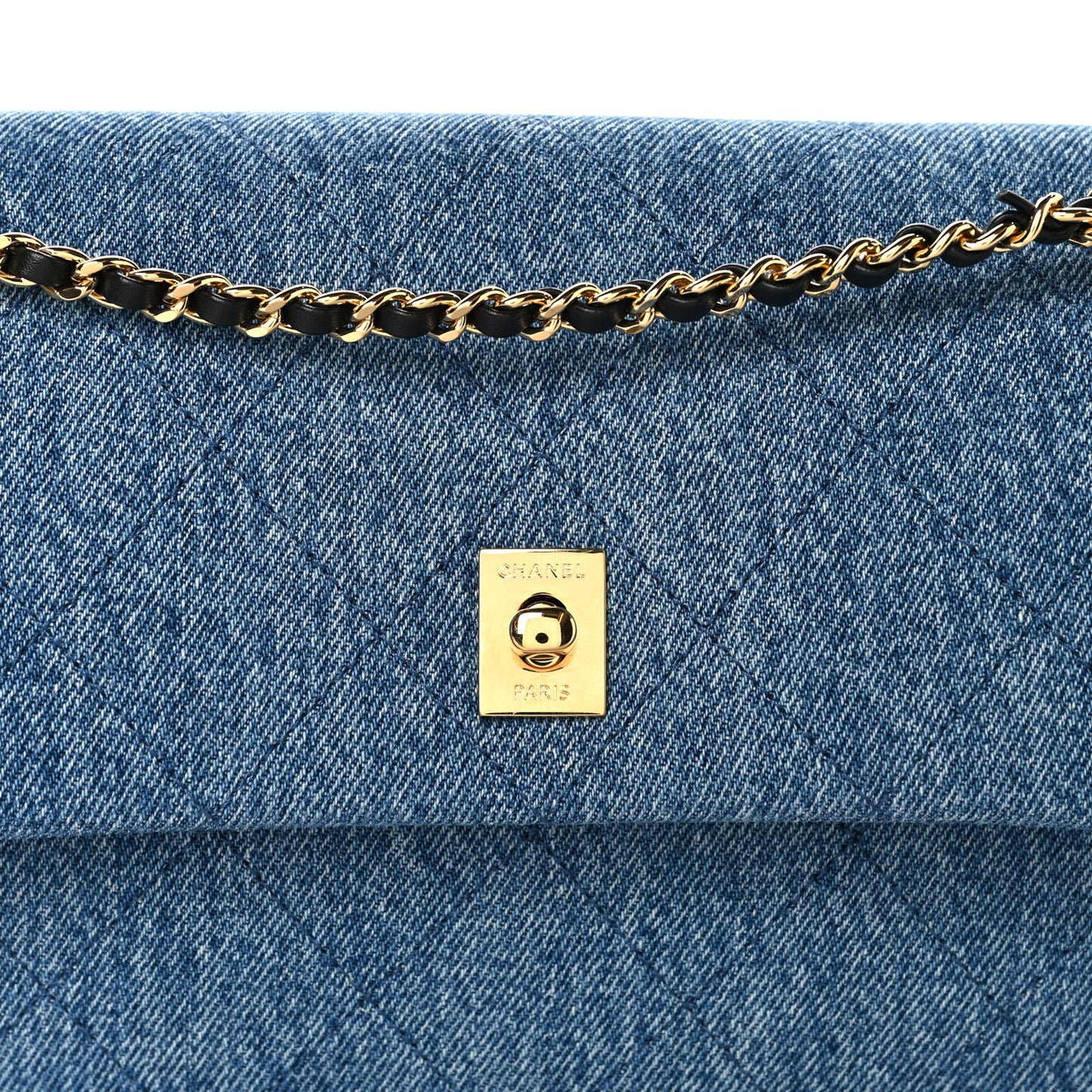Denim Quilted Eyes On You Flap Blue