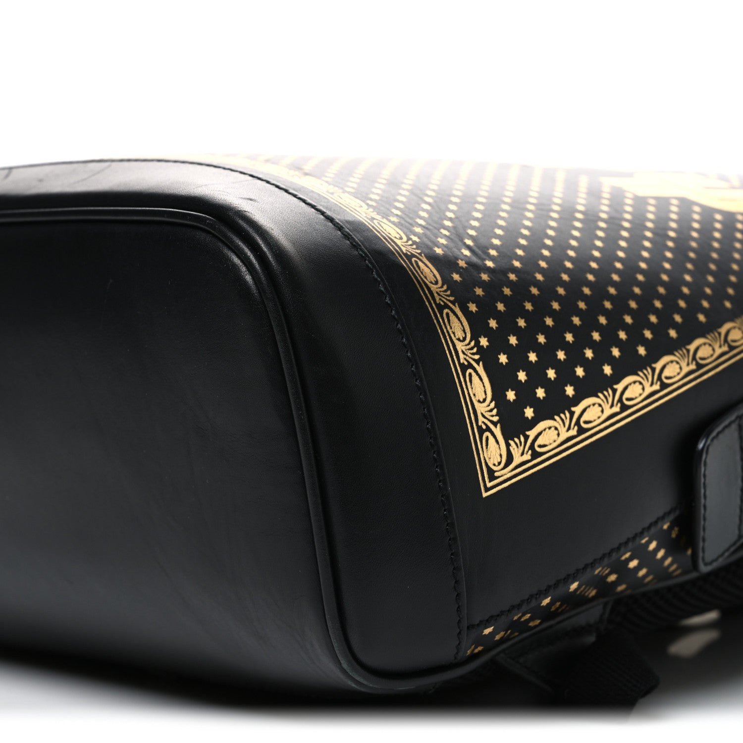 Gucci X SEGA Calfskin GUCCY Stars Dome Backpack Black Gold 10 of 10
