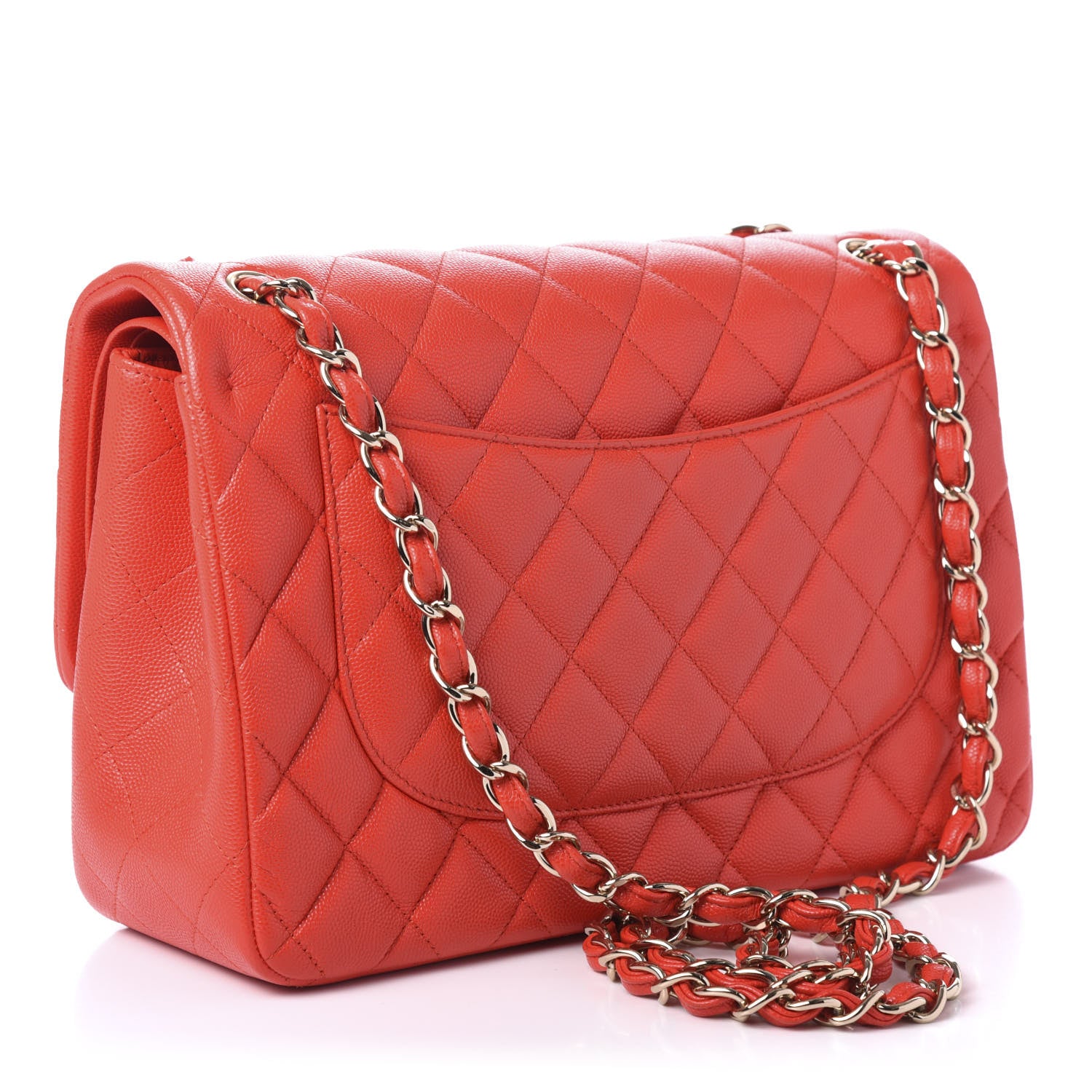 Chanel Caviar Quilted Jumbo Double Flap Red 3 of 10