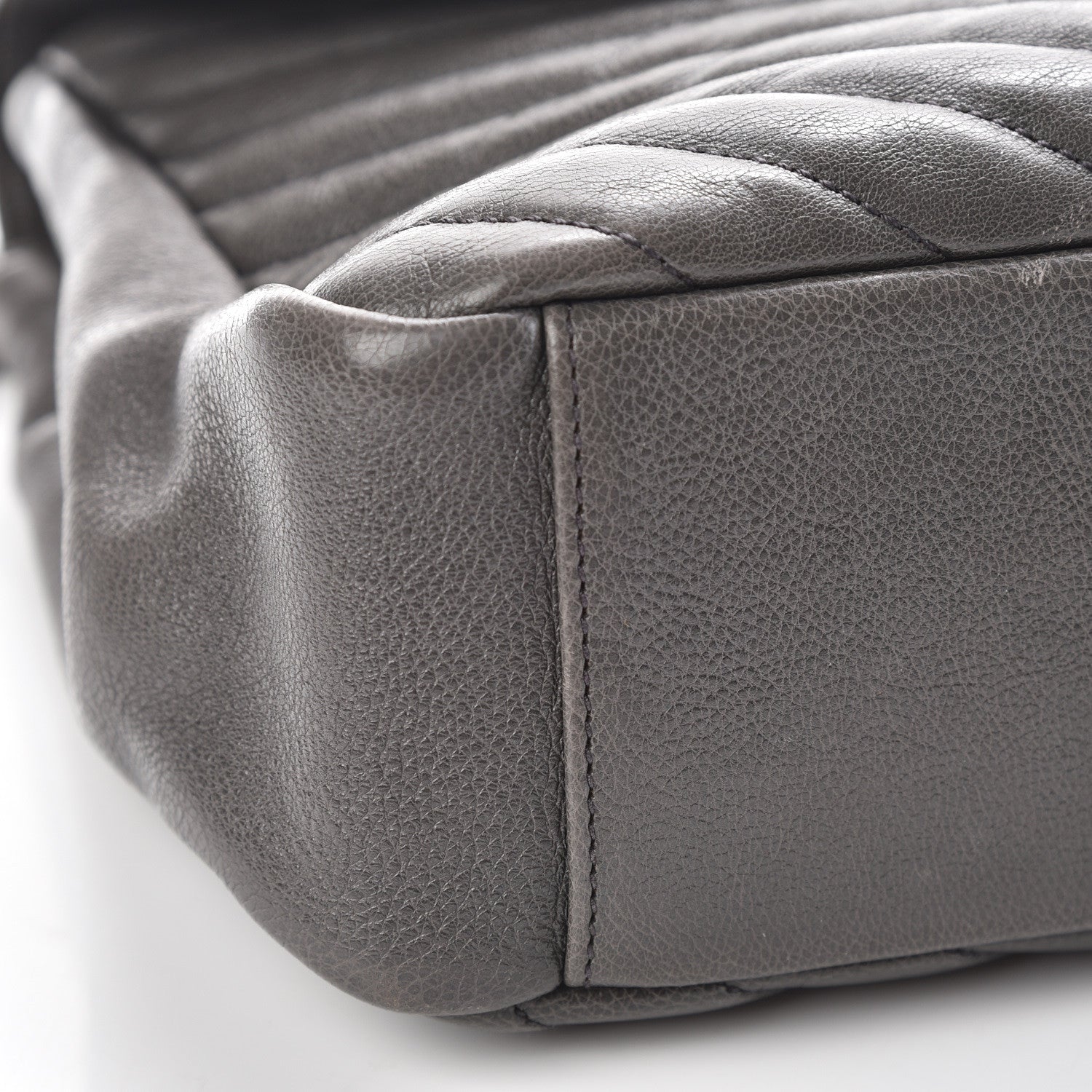Saint Laurent Sheepskin Matelasse Chevron Monogram Large College Satchel Dark Anthracite 5 of 13