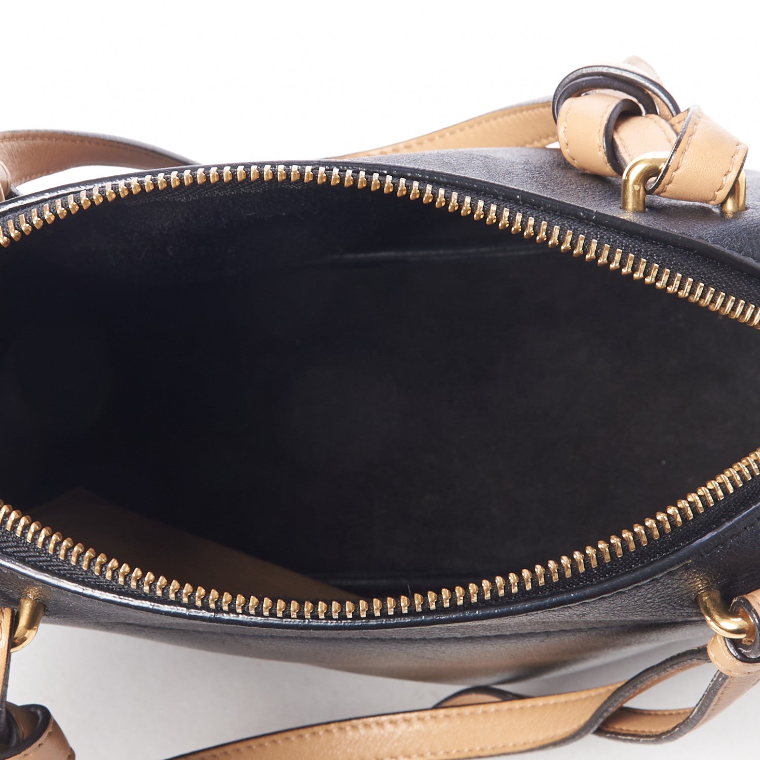 Celine Lambskin Small Soft Cube Satchel Black Tan 6 of 8