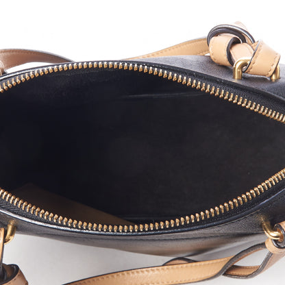 Celine Lambskin Small Soft Cube Satchel Black Tan 6 of 8