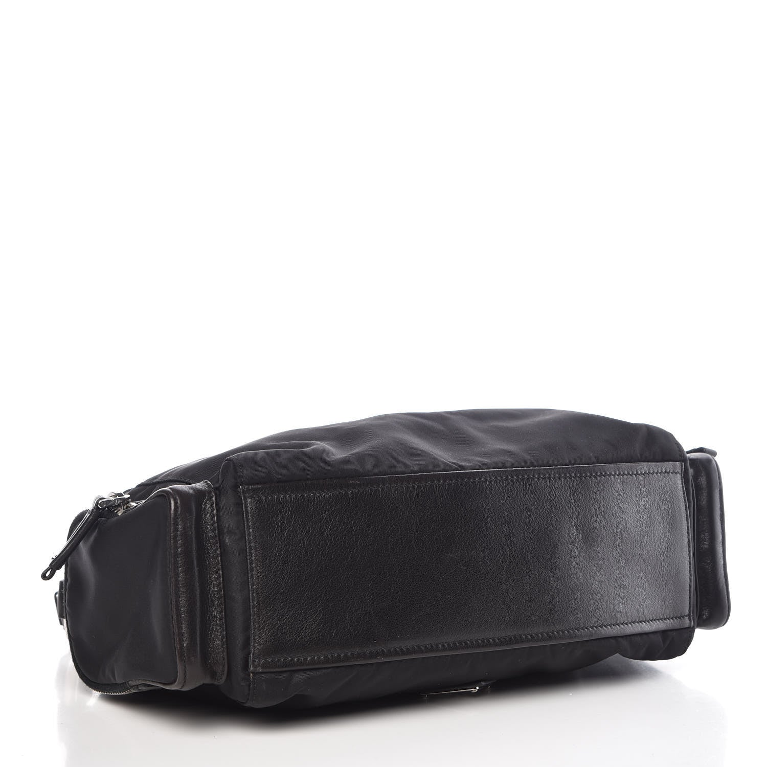 Prada Tessuto Nylon Vitello Shoulder Bag Black 4 of 9