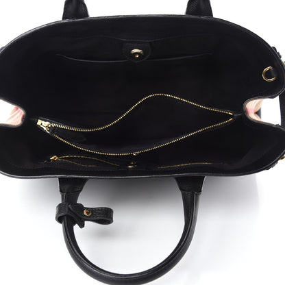 Burberry Grainy Calfskin House Check Large Banner Tote Black 5 of 12